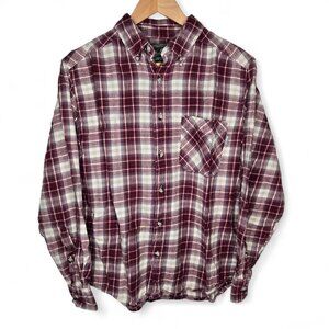 Woolrich Plaid Flannel Shirt Men's Work Style Patch Pocket Country Outdoor M